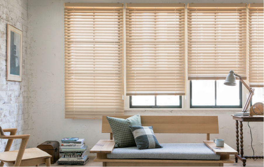 Living Room Wooden Blinds
